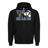 Black tis' the season volleyball Zipper Hoodie - Zillion Design Studio