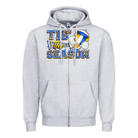 Heather Grey tis' the season volleyball Zipper Hoodie - Zillion Design Studio