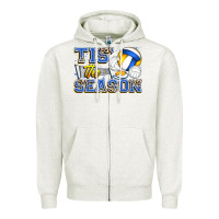 Oatmeal Heather tis' the season volleyball Zipper Hoodie - Zillion Design Studio