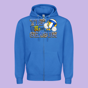 Tis' The Season Volleyball Zipper Hoodie Designed By Zillion Design Studio