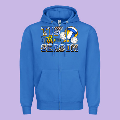 Tis' The Season Volleyball Zipper Hoodie Designed By Zillion Design Studio