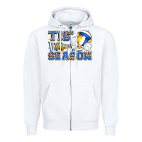 White tis' the season volleyball Zipper Hoodie - Zillion Design Studio