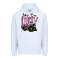 White let's play dirty Premium Hoodie - MaliasSmallBusiness