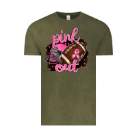 Vintage Olive Pink Out Football Vintage Tee - BarkalooDesign