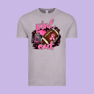 Pink Out Football Vintage Tee Designed By Barkaloodesign