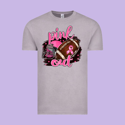 Pink Out Football Vintage Tee Designed By Barkaloodesign