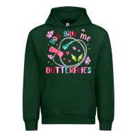 Forest Green you give me butterflies Urban Hoodie - MaliasSmallBusiness