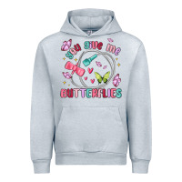 Heather Grey you give me butterflies Urban Hoodie - MaliasSmallBusiness