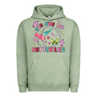 Pigment Oil Green you give me butterflies Urban Hoodie - MaliasSmallBusiness