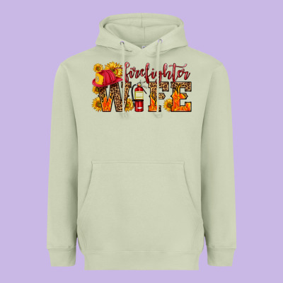 Firefighter Wife With Hat Sunflowers Heavyweight Hoodie Designed By Hra Design Shop