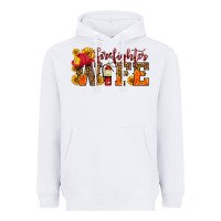 White firefighter wife with hat sunflowers Heavyweight Hoodie - HRA Design Shop