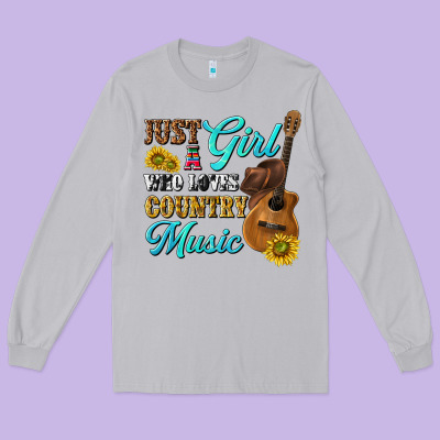 Long Sleeve Tee just a girl who loves country music