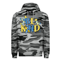 Slate Camo be kind Premium Hoodie - MaliasSmallBusiness