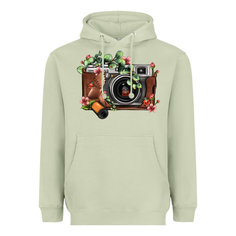 Floral Eucalyptus Film Roll Vintage Camera Heavyweight Hoodie by FaDigitalArtStudio | Teevron