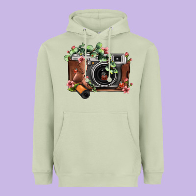 Floral Eucalyptus Film Roll Vintage Camera Heavyweight Hoodie Designed By Fadigitalartstudio