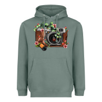 Sage floral eucalyptus film roll vintage camera Heavyweight Hoodie - FaDigitalArtStudio