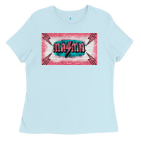 Baby Blue western mama pink glitter Ladies Tee - BarkalooDesign