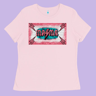 Western Mama Pink Glitter Ladies Tee Designed By Barkaloodesign