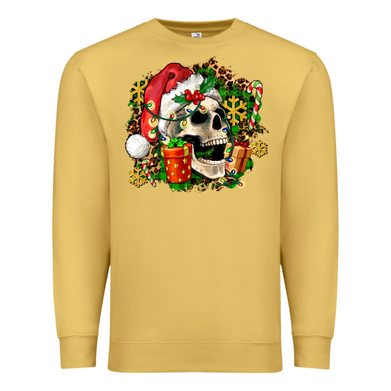 Christmas Skull And Gift Premium Sweatshirt by AdoDesignShop | Teevron