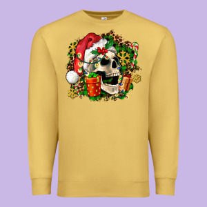 Christmas Skull And Gift Premium Sweatshirt Designed By Adodesignshop