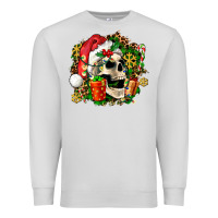 Dove Grey christmas skull and gift Premium Sweatshirt - AdoDesignShop