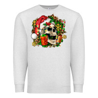 Oatmeal Heather christmas skull and gift Premium Sweatshirt - AdoDesignShop