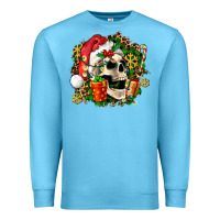 Ocean Blue christmas skull and gift Premium Sweatshirt - AdoDesignShop