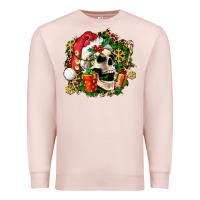 Pale Pink christmas skull and gift Premium Sweatshirt - AdoDesignShop