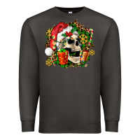 Smoke christmas skull and gift Premium Sweatshirt - AdoDesignShop