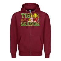 Burgundy tis' the season softball Zipper Hoodie - Zillion Design Studio