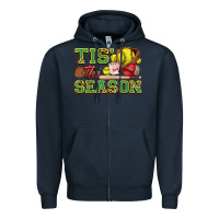 Navy tis' the season softball Zipper Hoodie - Zillion Design Studio