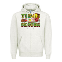 Oatmeal Heather tis' the season softball Zipper Hoodie - Zillion Design Studio