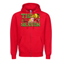 Red tis' the season softball Zipper Hoodie - Zillion Design Studio
