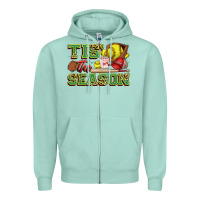 Seafoam tis' the season softball Zipper Hoodie - Zillion Design Studio