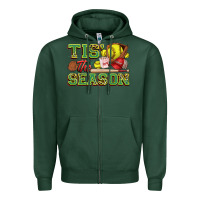 Sports Green tis' the season softball Zipper Hoodie - Zillion Design Studio
