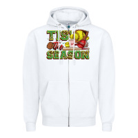 White tis' the season softball Zipper Hoodie - Zillion Design Studio