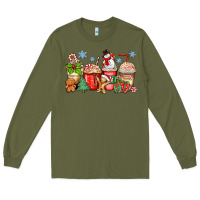 Army Green christmas coffee cups Long Sleeve Tee - Zillion Design Studio
