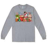 Heather Grey christmas coffee cups Long Sleeve Tee - Zillion Design Studio