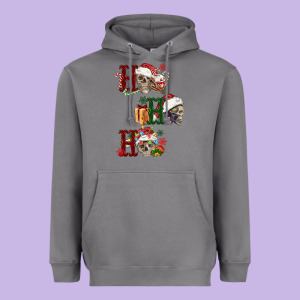 Ho Ho Ho Skull Heavyweight Hoodie Designed By Fadigitalartstudio