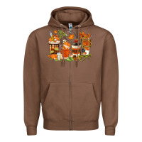 Chestnut fall nurse coffee cups Zipper Hoodie - texasbilliewilder