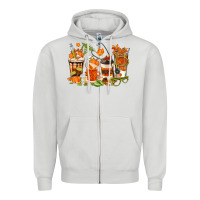 Dove Grey fall nurse coffee cups Zipper Hoodie - texasbilliewilder