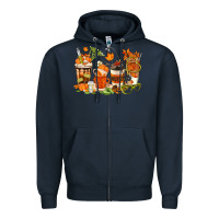 Navy fall nurse coffee cups Zipper Hoodie - texasbilliewilder