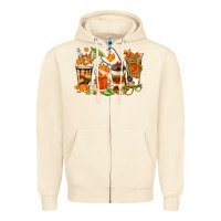 Sandshell fall nurse coffee cups Zipper Hoodie - texasbilliewilder