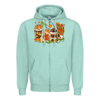 Seafoam fall nurse coffee cups Zipper Hoodie - texasbilliewilder