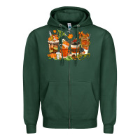 Fall Nurse Coffee Cups Zipper Hoodie | Teevron