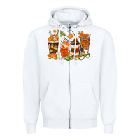 White fall nurse coffee cups Zipper Hoodie - texasbilliewilder