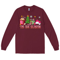 Burgundy 'tis the season pink christmas Long Sleeve Tee - Zillion Design Studio