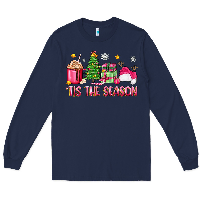 'tis The Season Pink Christmas Long Sleeve Tee by Zillion Design Studio | Teevron