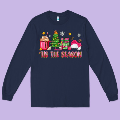 Long Sleeve Tee 'tis the season pink christmas
