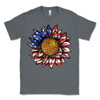 Charcoal Heather 4th of july sunflower Classic Tee - texasbilliewilder